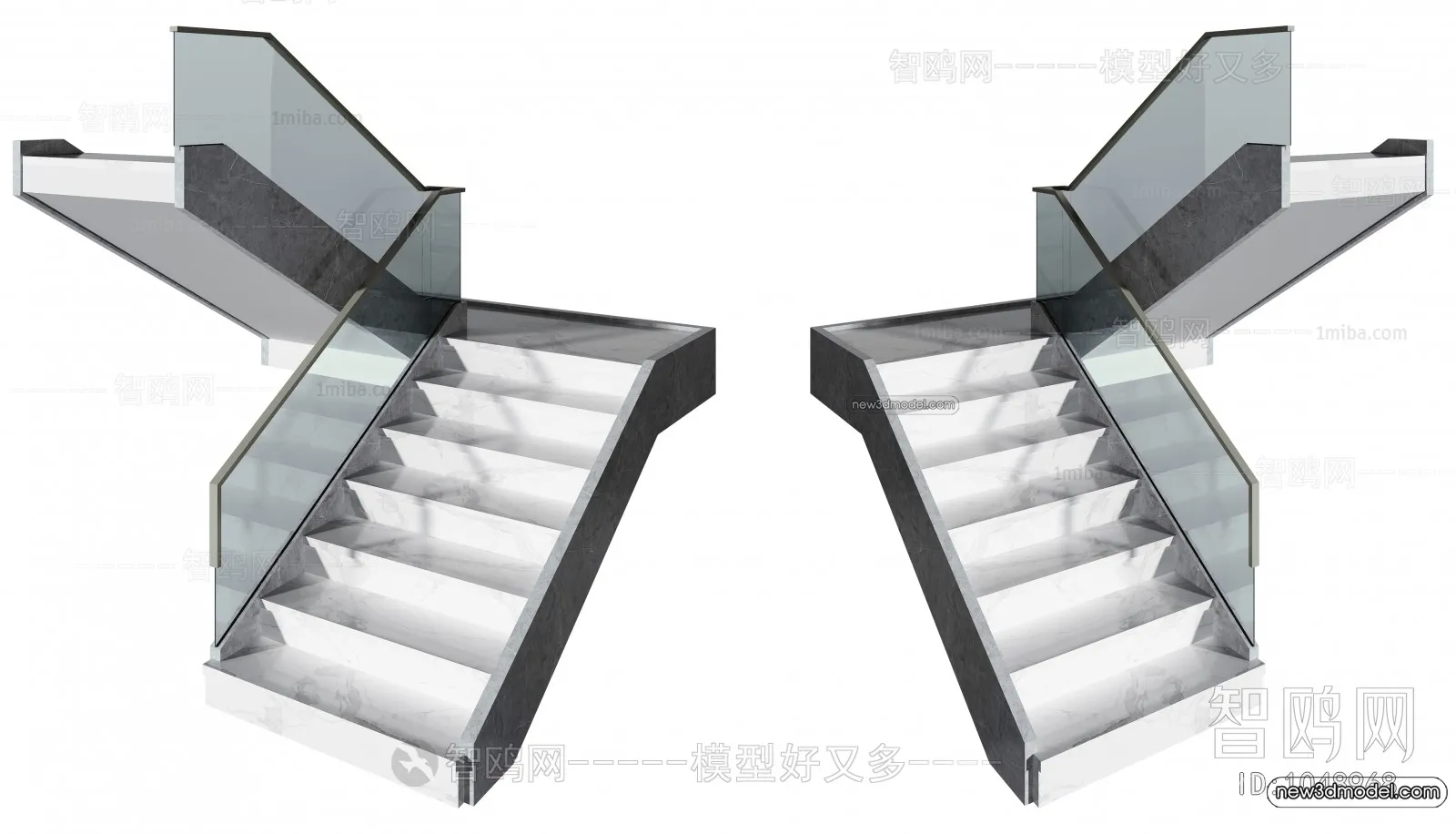 Staircase Decoration – 3D Interior Scene – 3D Models – 102