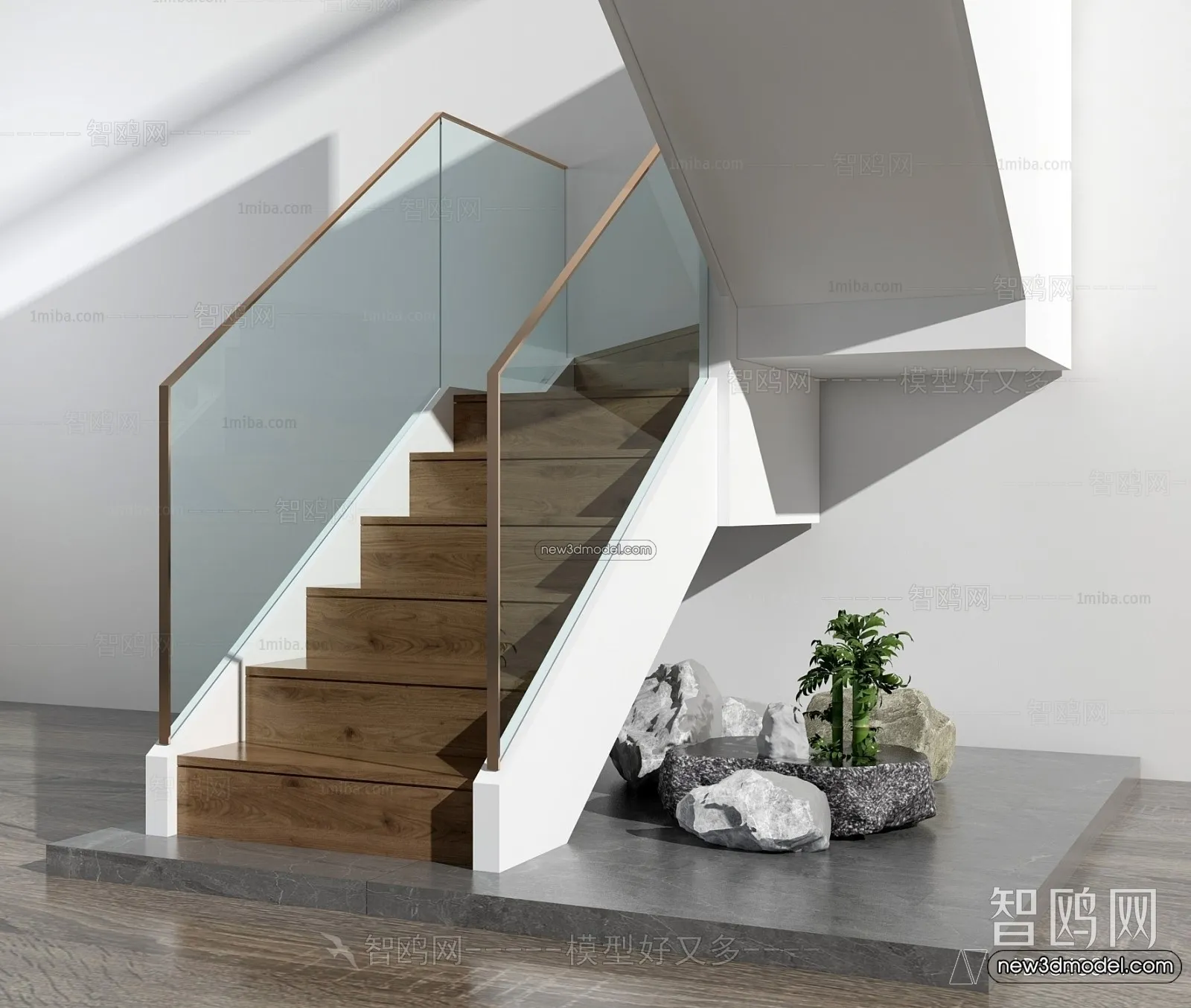 Staircase Decoration – 3D Interior Scene – 3D Models – 110