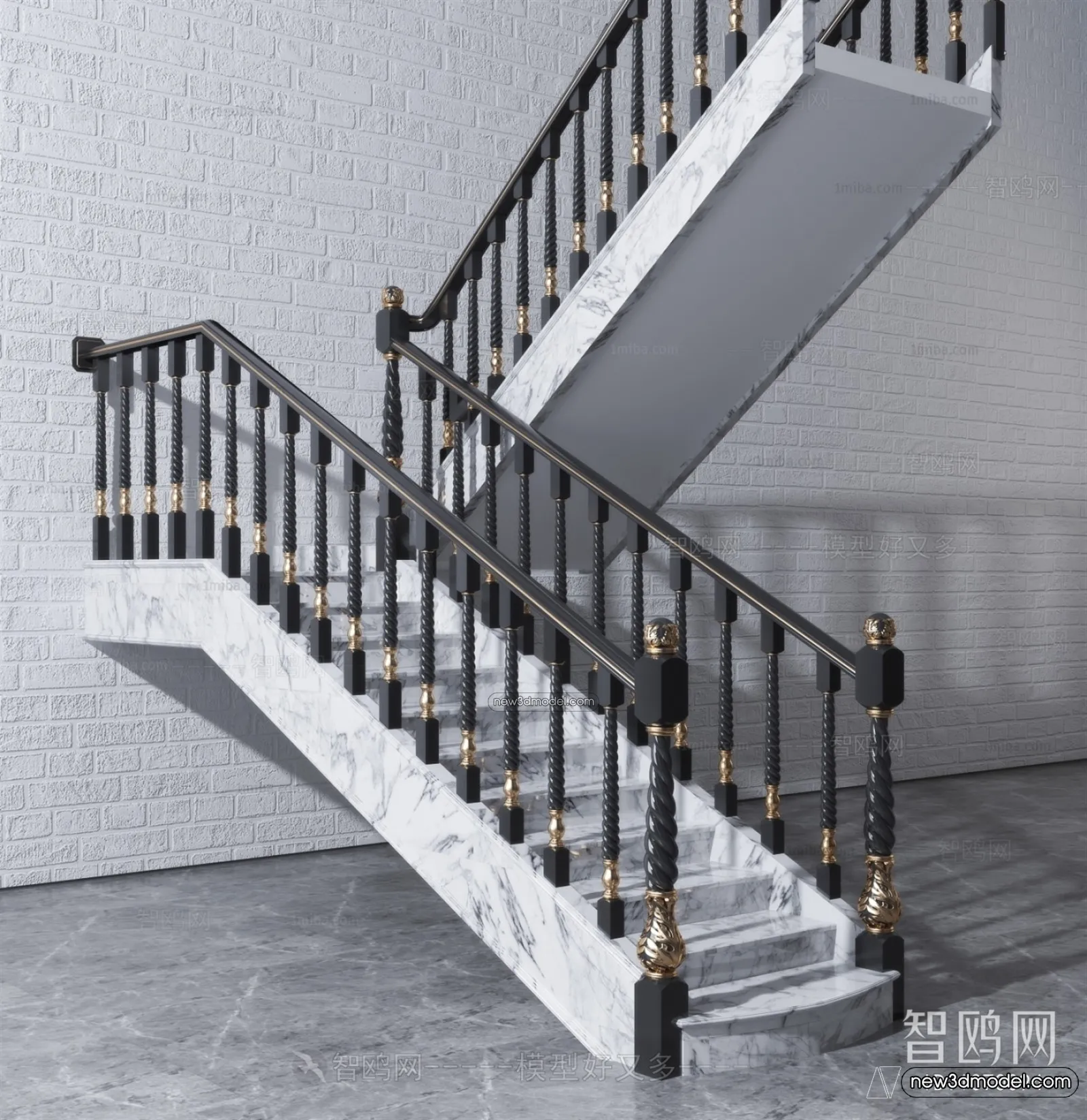 Staircase Decoration – 3D Interior Scene – 3D Models – 116