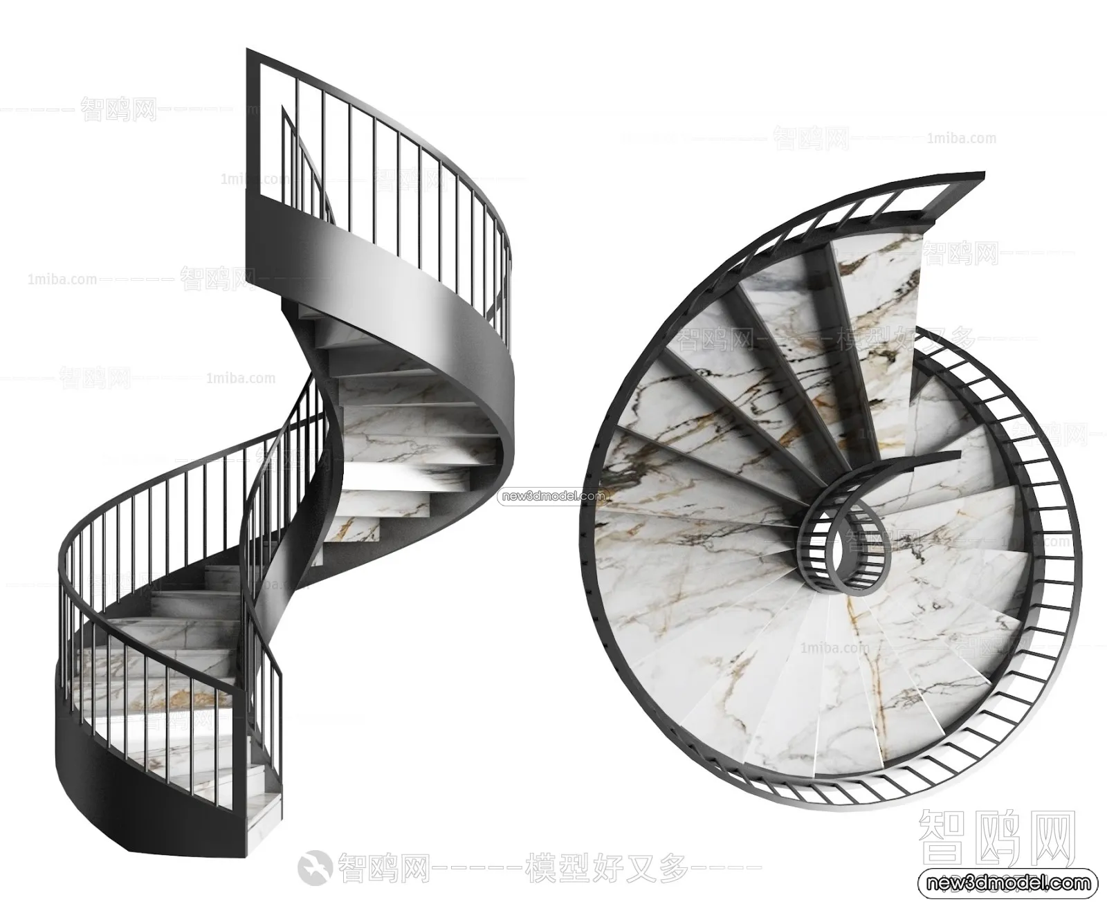 Staircase Decoration – 3D Interior Scene – 3D Models – 117