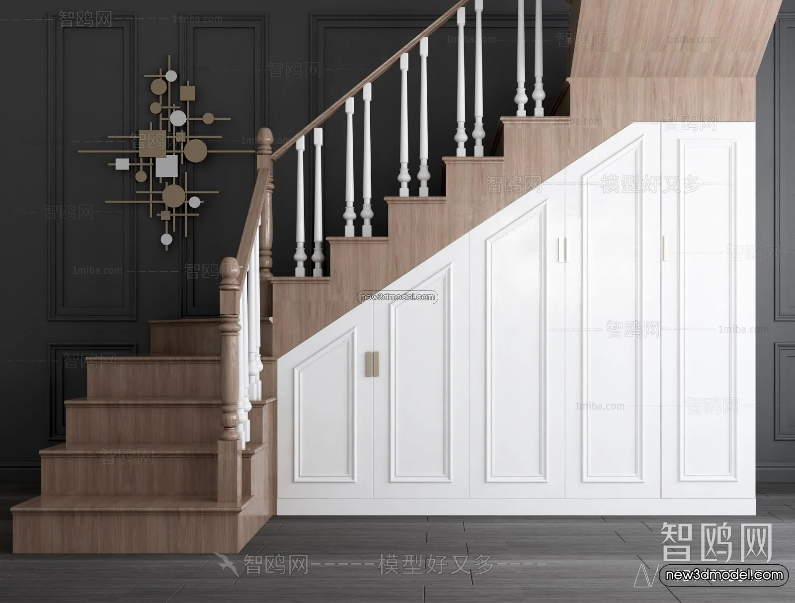 Staircase Decoration – 3D Interior Scene – 3D Models – 118