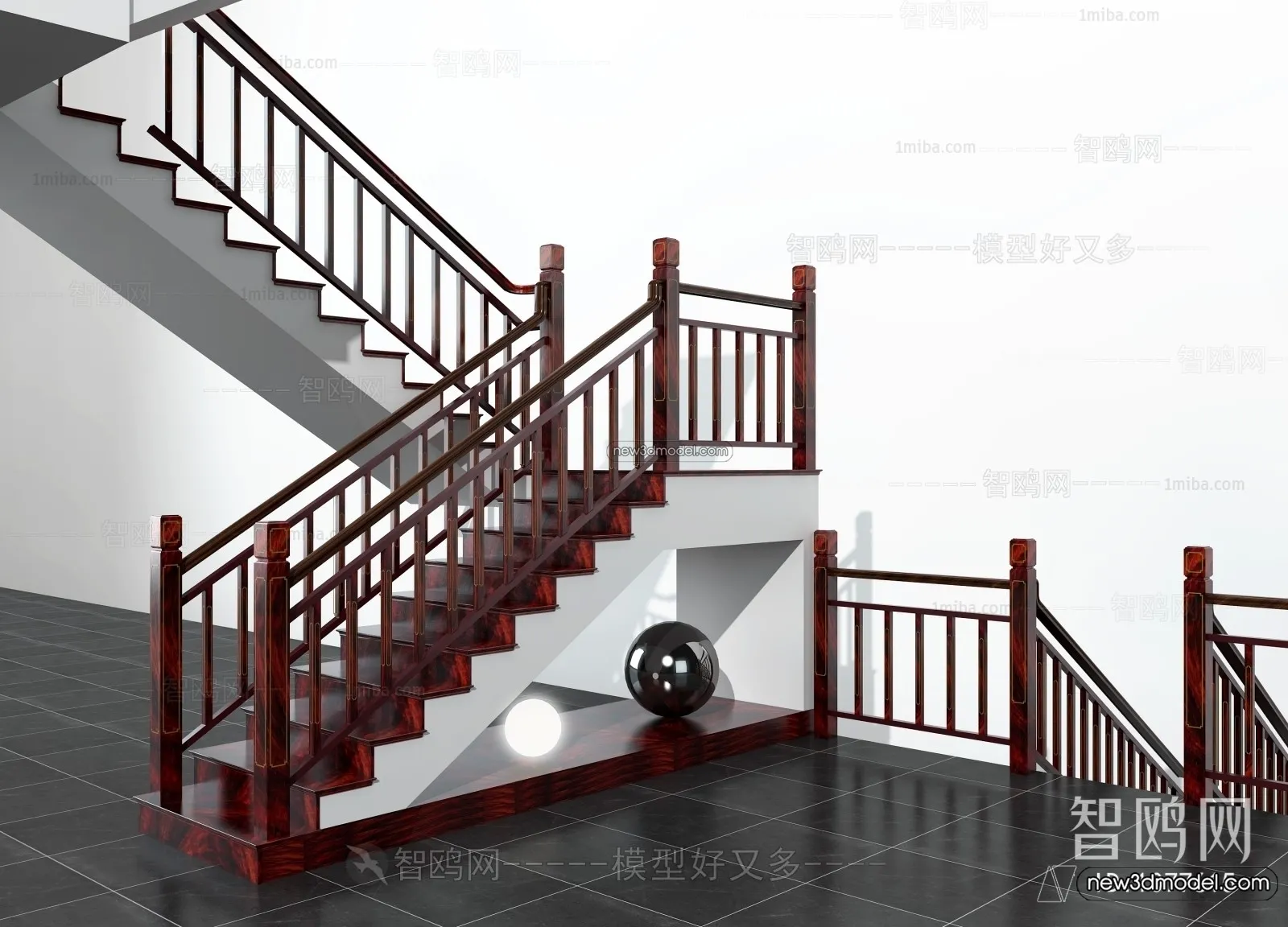 Staircase Decoration – 3D Interior Scene – 3D Models – 127