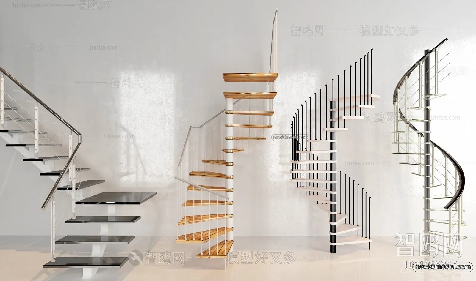 Staircase Decoration – 3D Interior Scene – 3D Models – 128