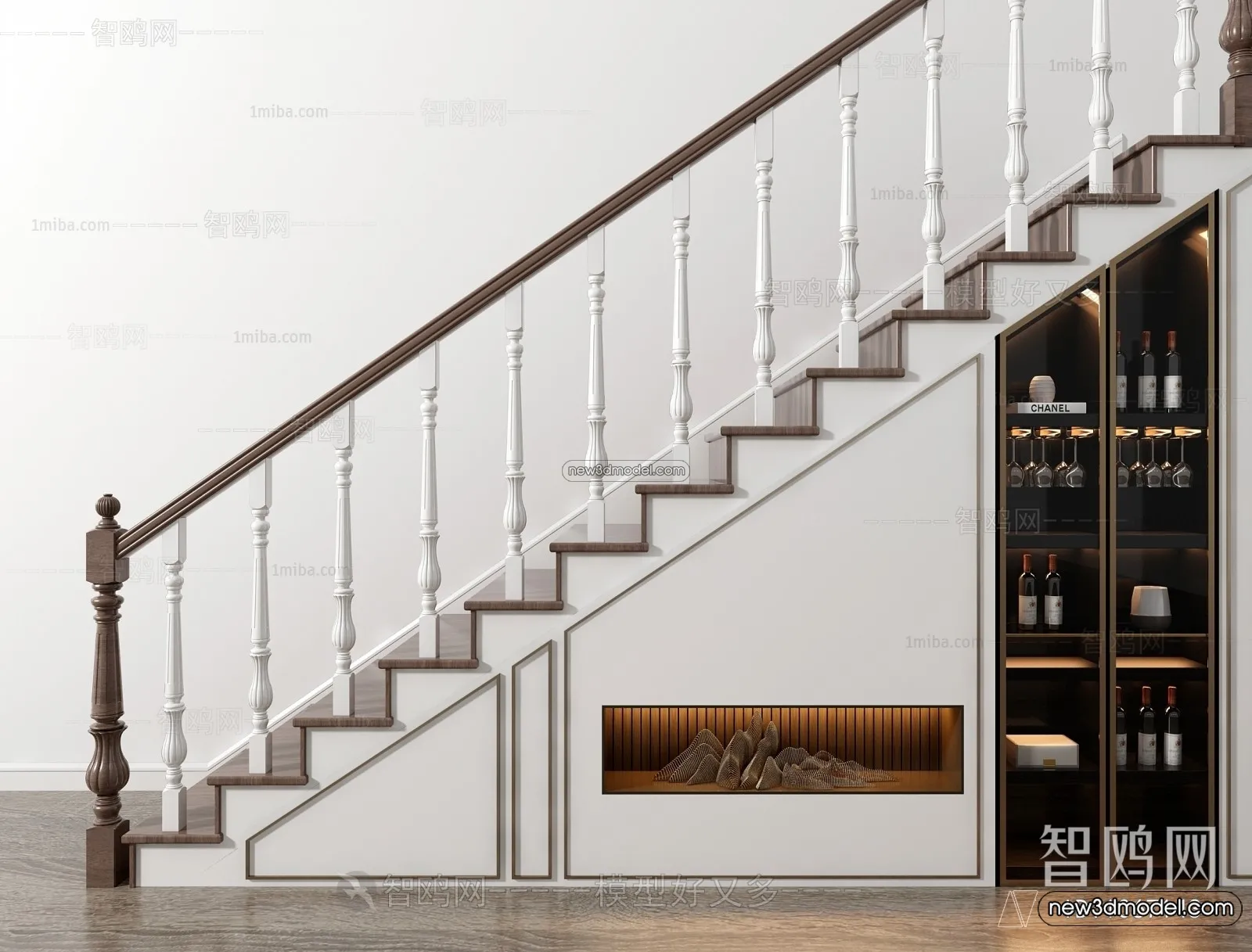 Staircase Decoration – 3D Interior Scene – 3D Models – 130