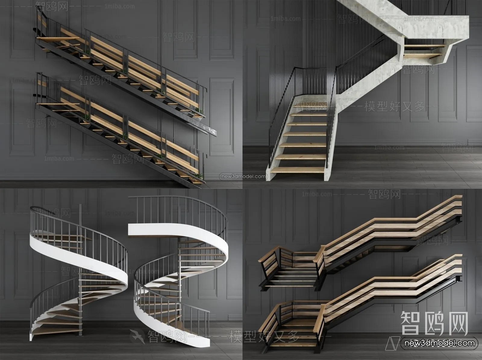 Staircase Decoration – 3D Interior Scene – 3D Models – 131