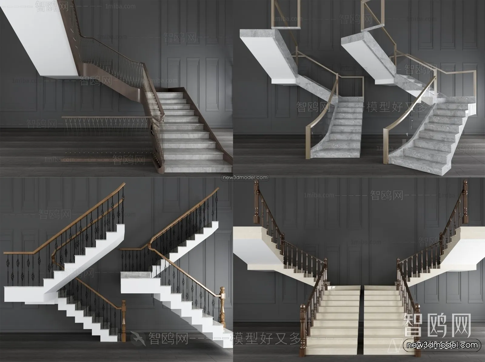 Staircase Decoration – 3D Interior Scene – 3D Models – 132