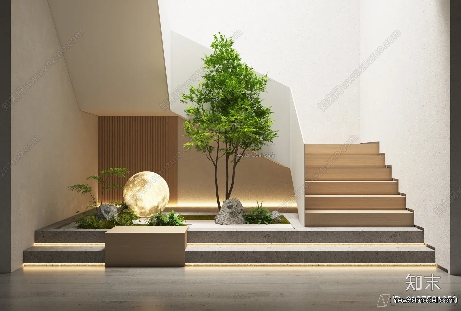 Staircase Decoration – 3D Interior Scene – 3D Models – 137