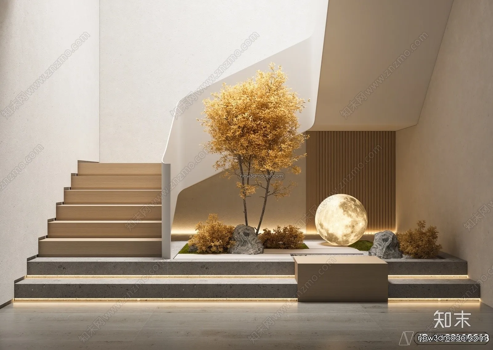 Staircase Decoration – 3D Interior Scene – 3D Models – 139