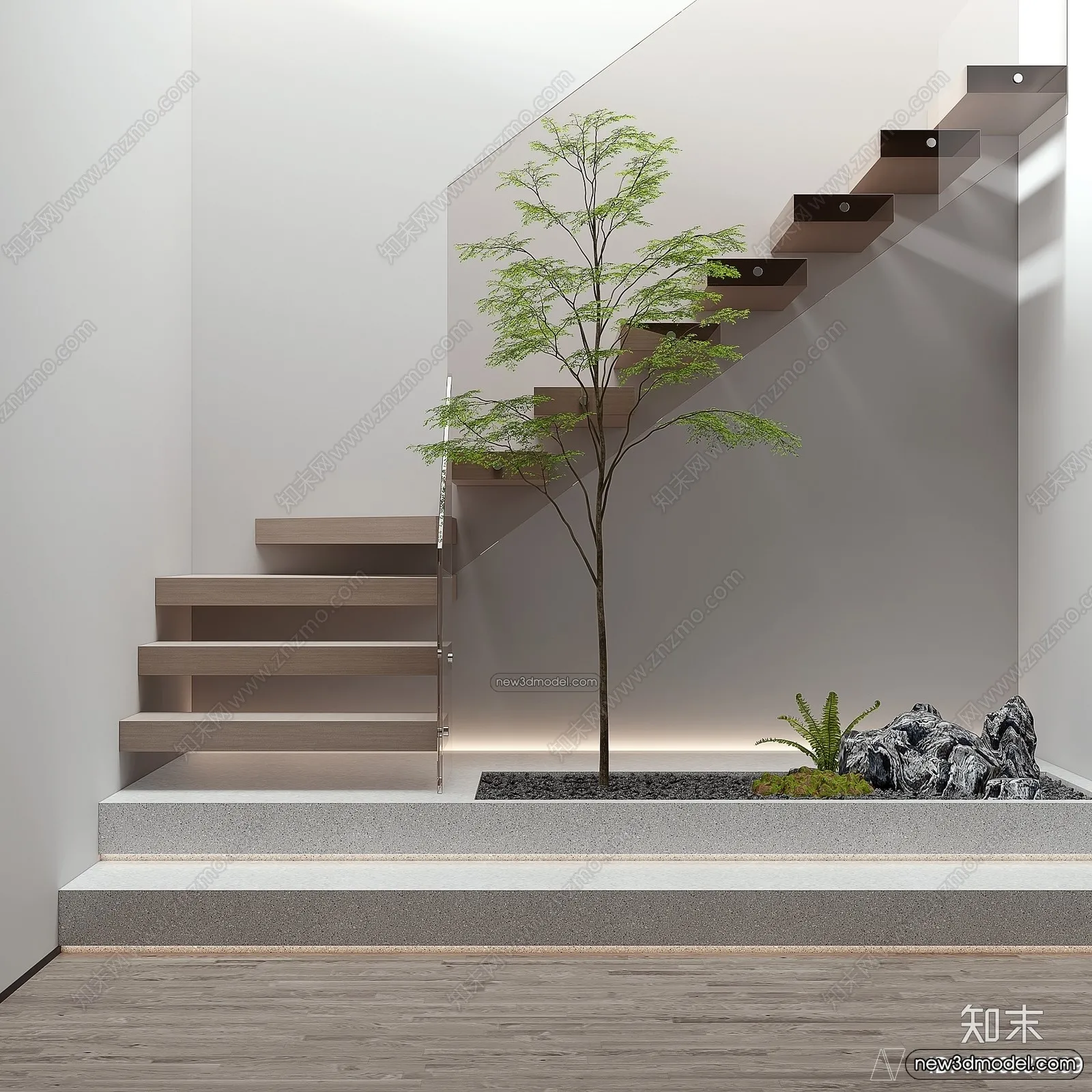 Staircase Decoration – 3D Interior Scene – 3D Models – 154