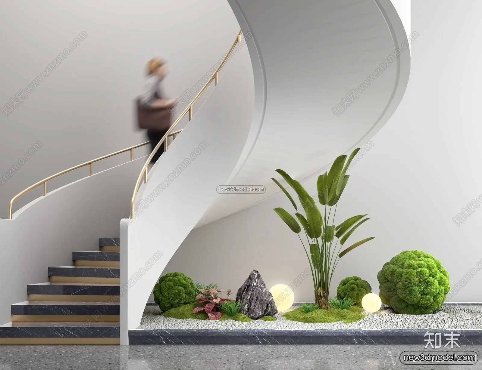 Staircase Decoration – 3D Interior Scene – 3D Models – 155