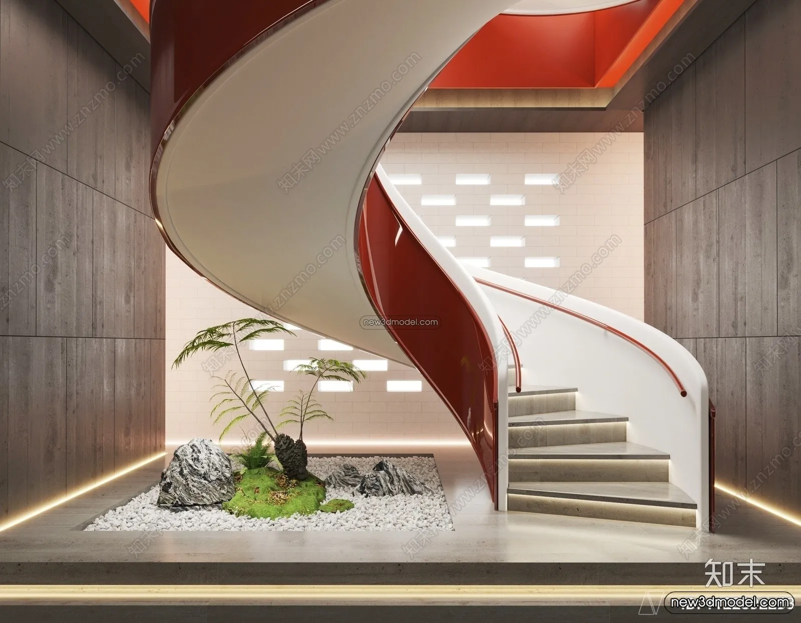 Staircase Decoration – 3D Interior Scene – 3D Models – 157