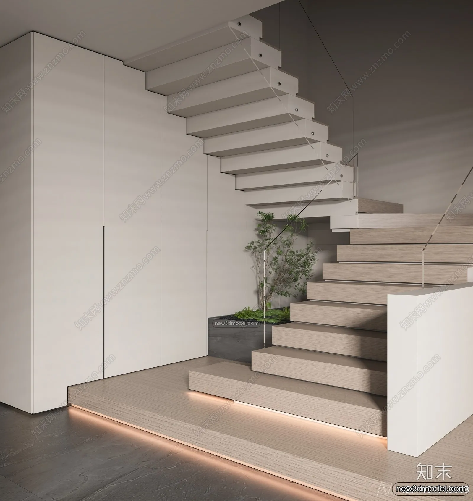 Staircase Decoration – 3D Interior Scene – 3D Models – 158