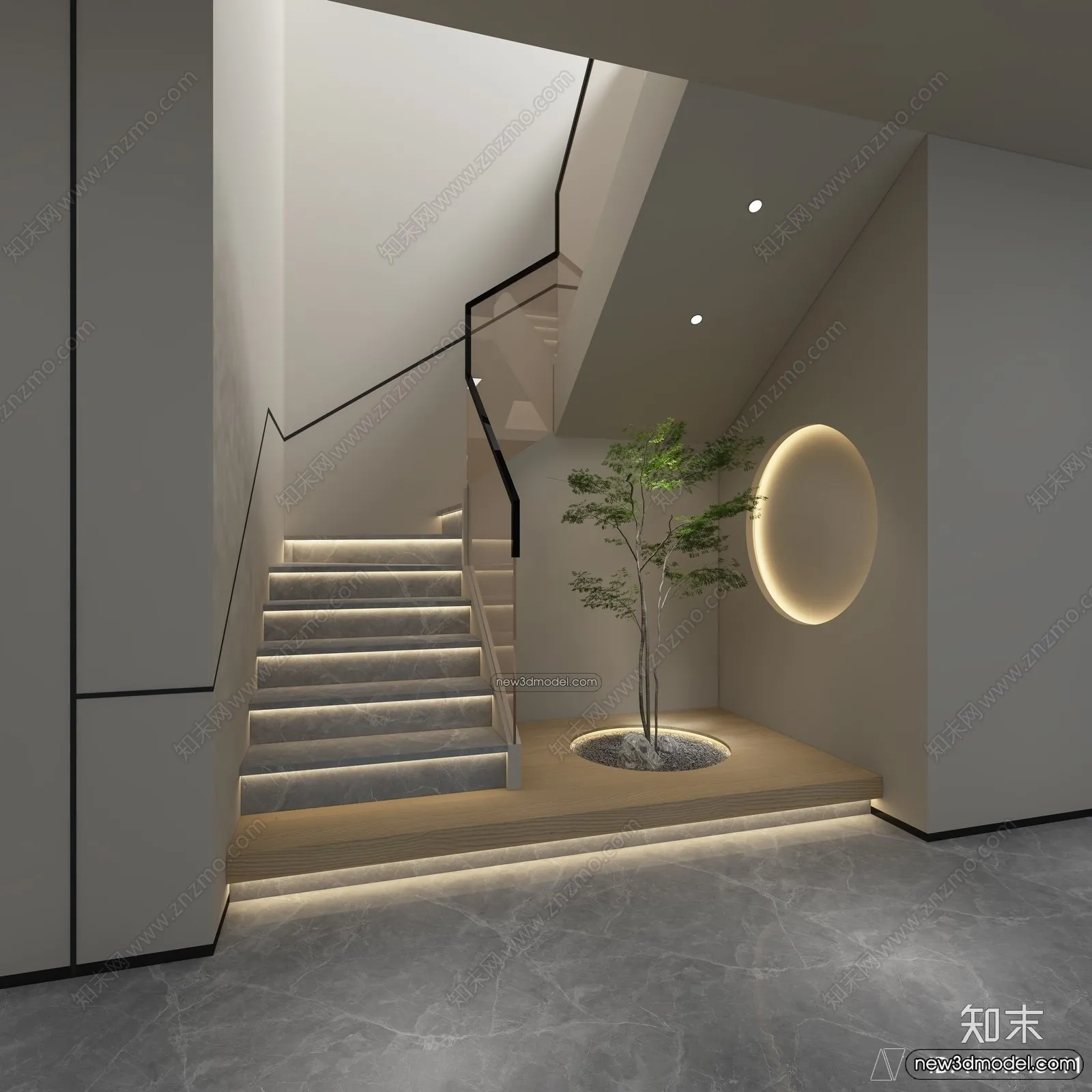 Staircase Decoration – 3D Interior Scene – 3D Models – 163