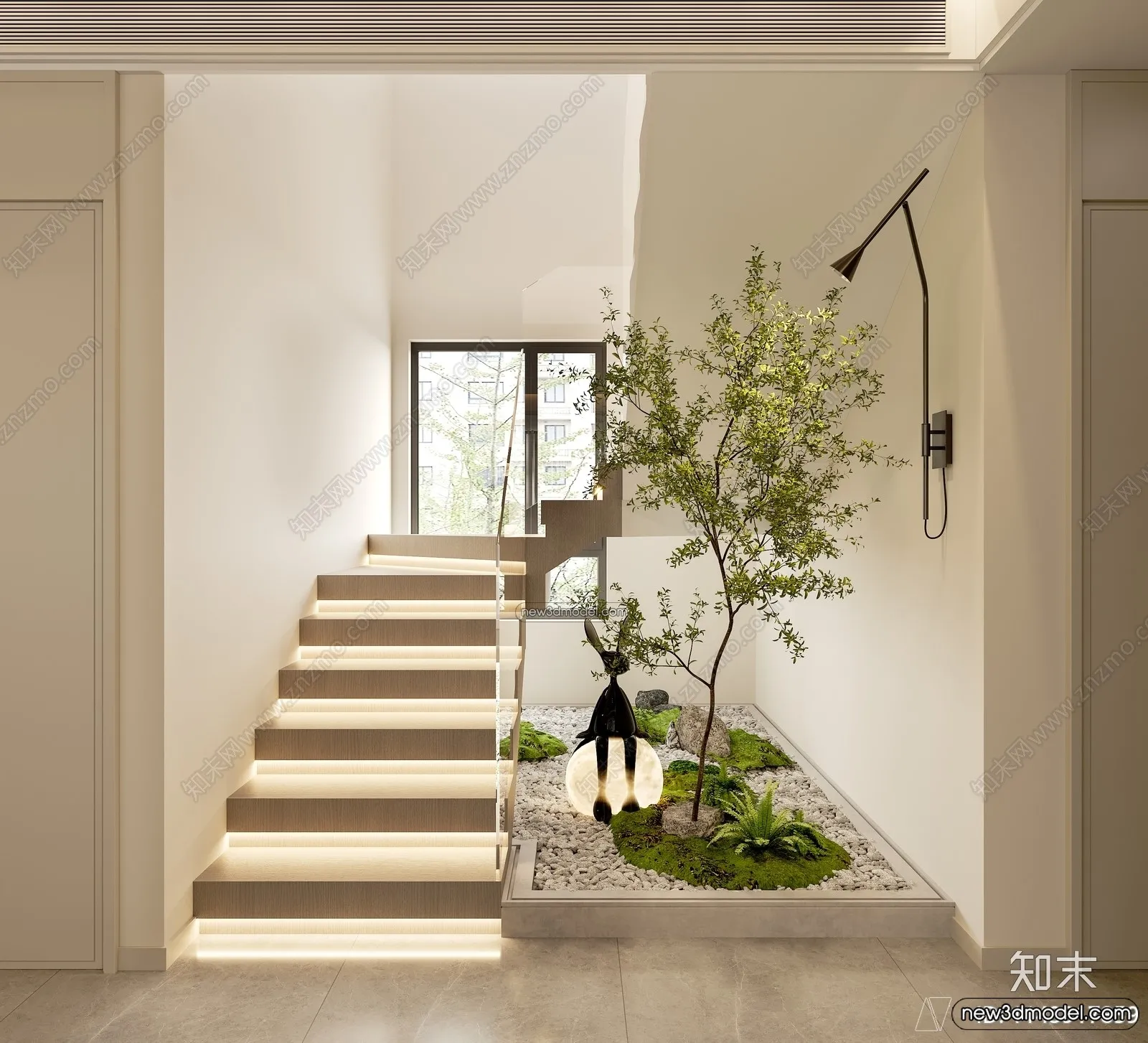 Staircase Decoration – 3D Interior Scene – 3D Models – 165