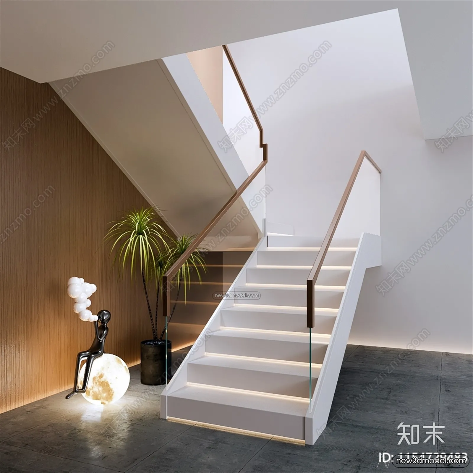 Staircase Decoration – 3D Interior Scene – 3D Models – 167