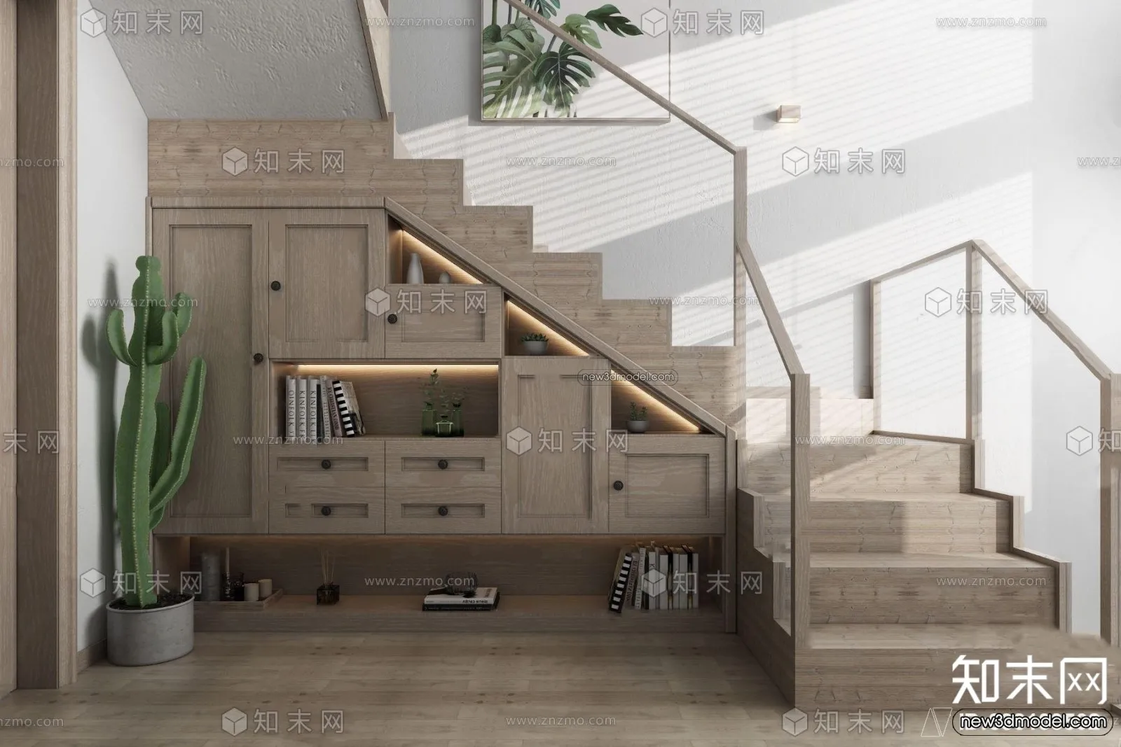 Staircase Decoration – 3D Interior Scene – 3D Models – 171