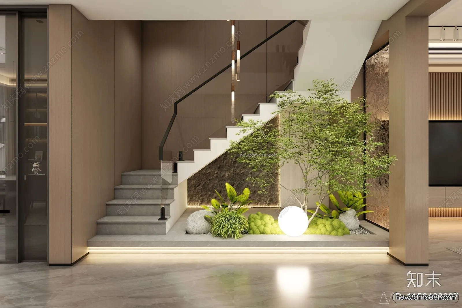 Staircase Decoration – 3D Interior Scene – 3D Models – 172