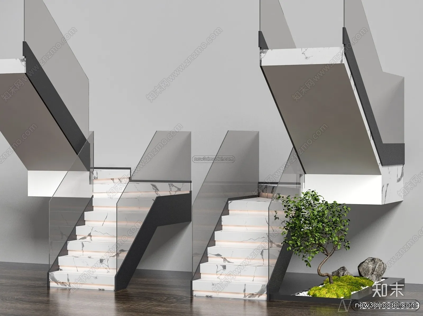 Staircase Decoration – 3D Interior Scene – 3D Models – 176