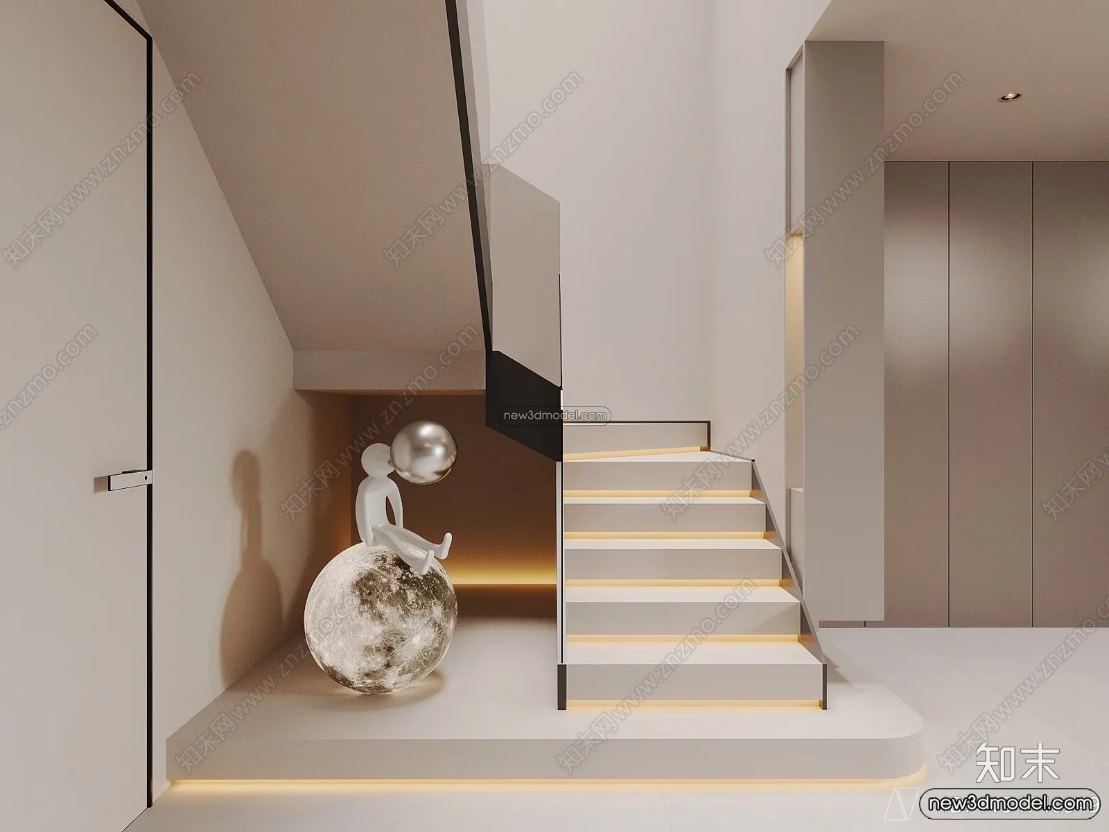 Staircase Decoration – 3D Interior Scene – 3D Models – 178