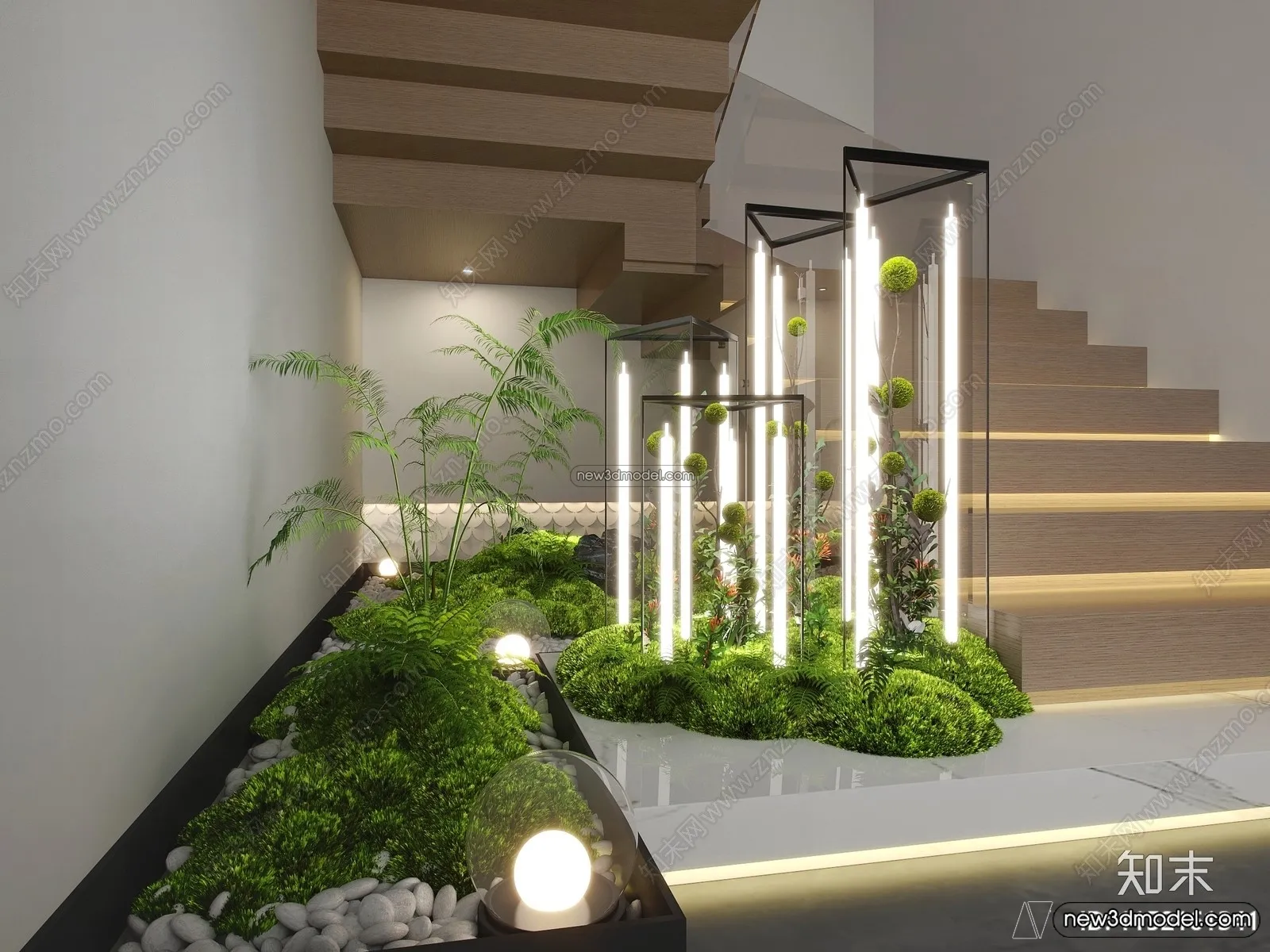 Staircase Decoration – 3D Interior Scene – 3D Models – 181