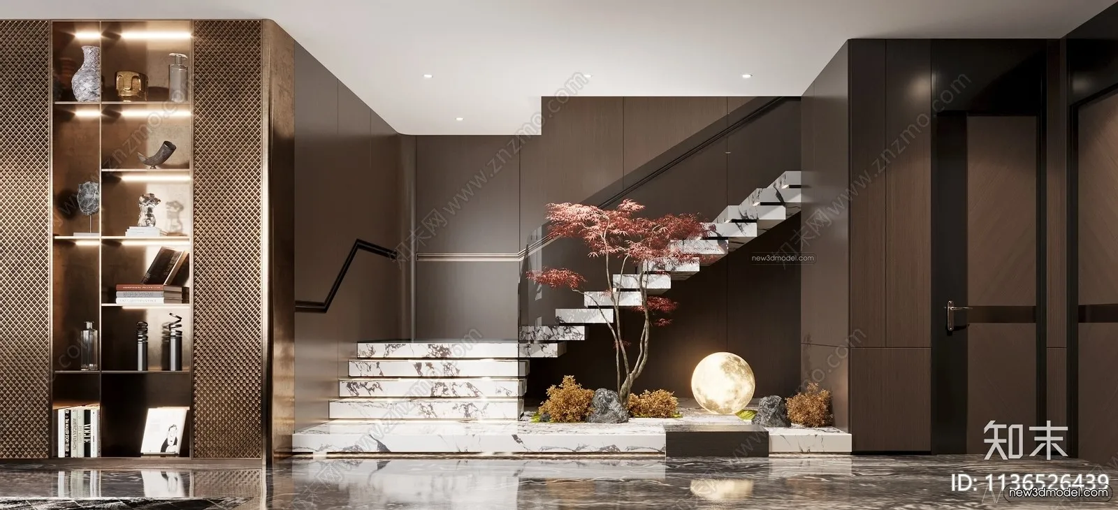 Staircase Decoration – 3D Interior Scene – 3D Models – 197