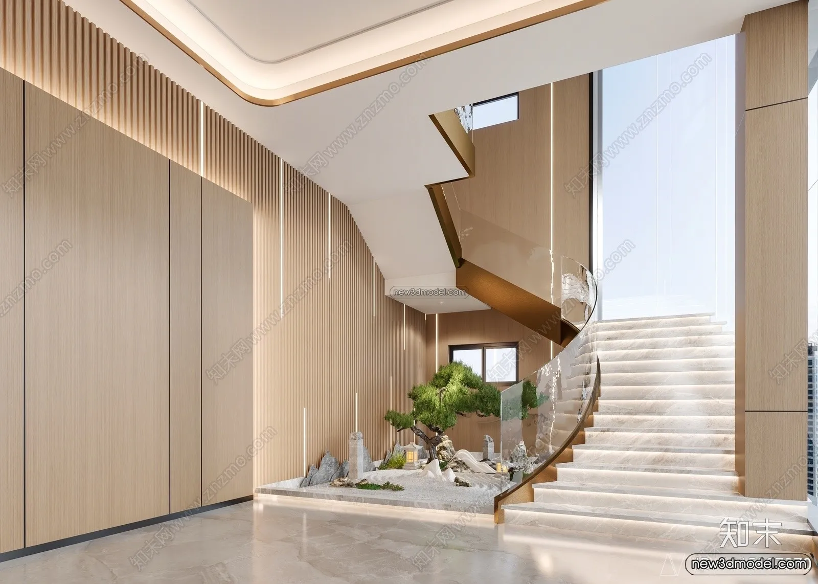 Staircase Decoration – 3D Interior Scene – 3D Models – 201