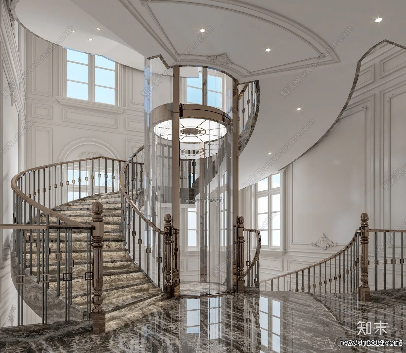 Staircase Decoration – 3D Interior Scene – 3D Models – 215