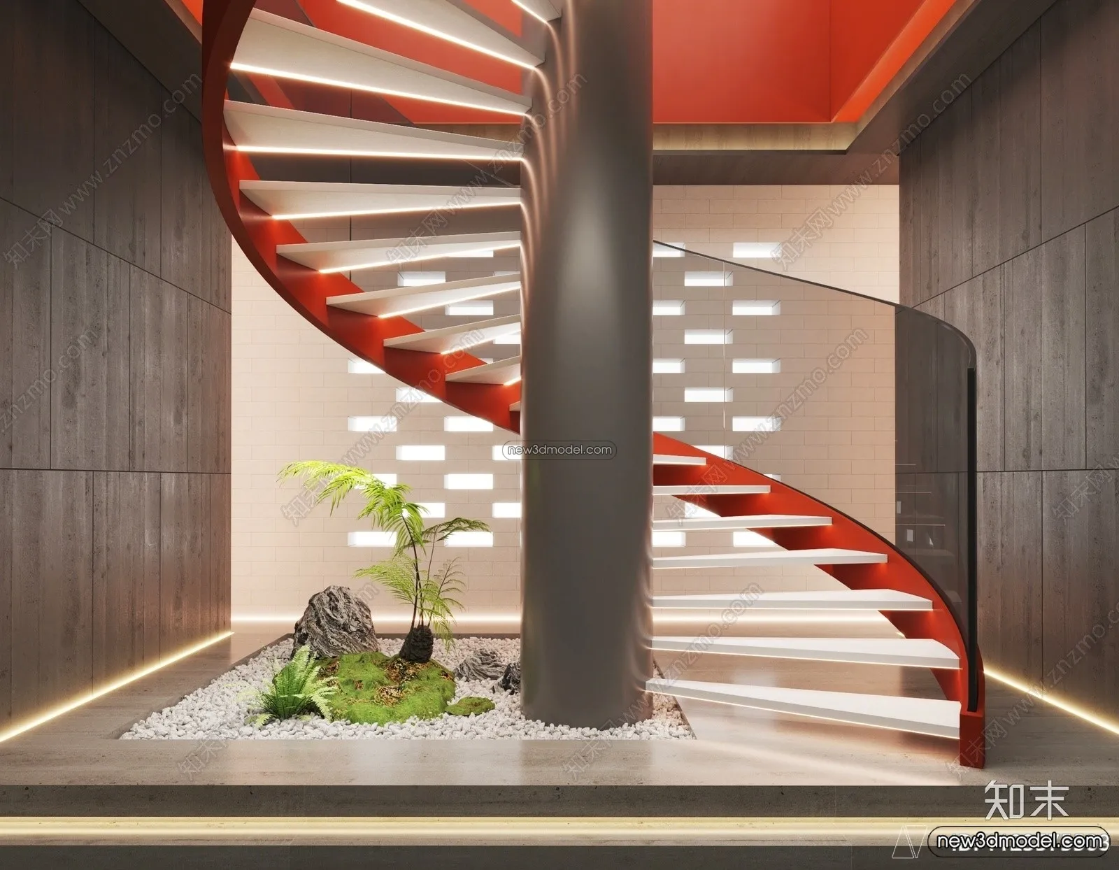 Staircase Decoration – 3D Interior Scene – 3D Models – 216