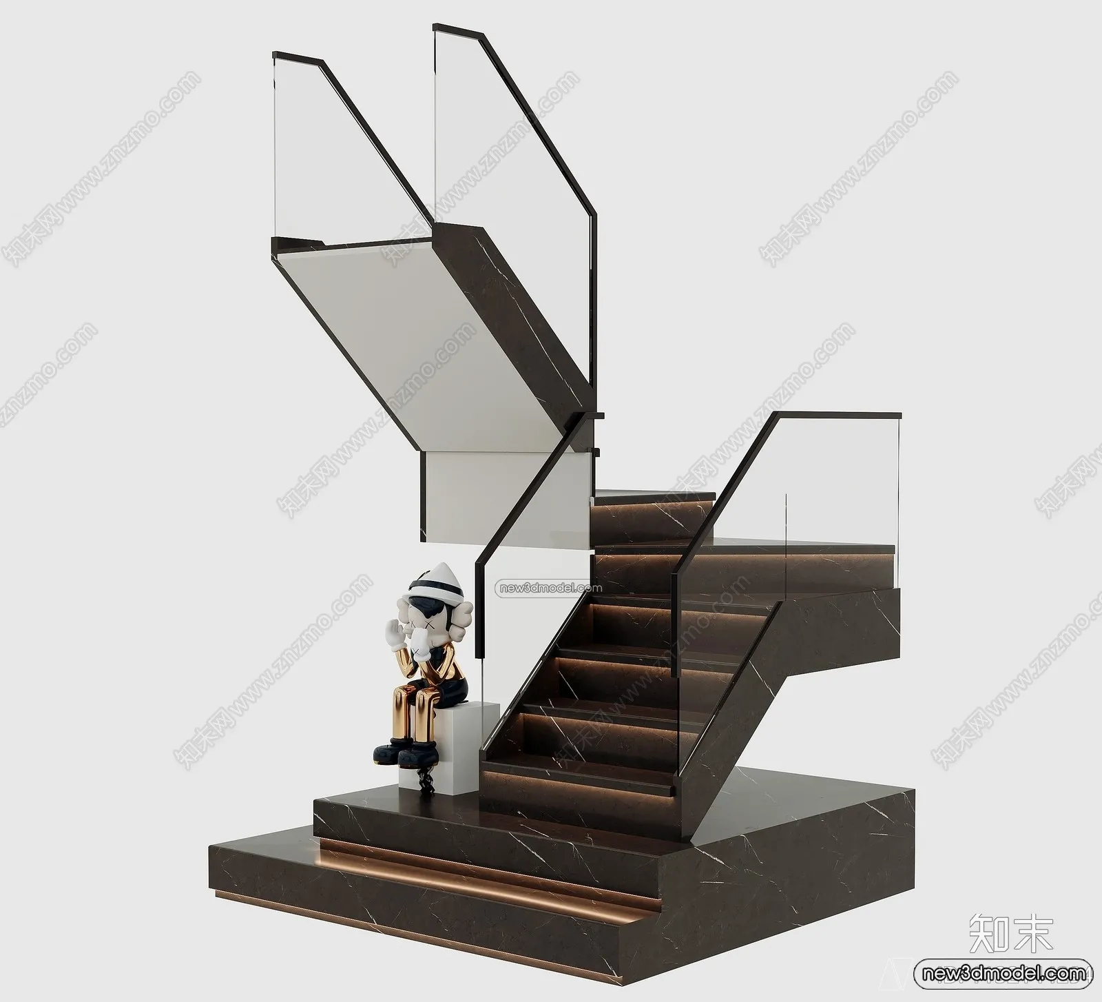 Staircase Decoration – 3D Interior Scene – 3D Models – 218