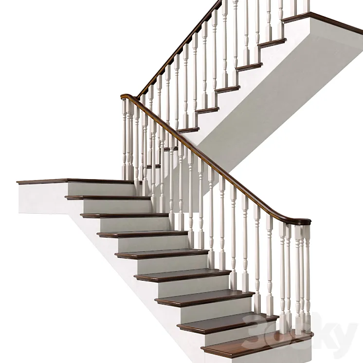 Staircase in classic style.Classic Modern interior stair 3DS Max