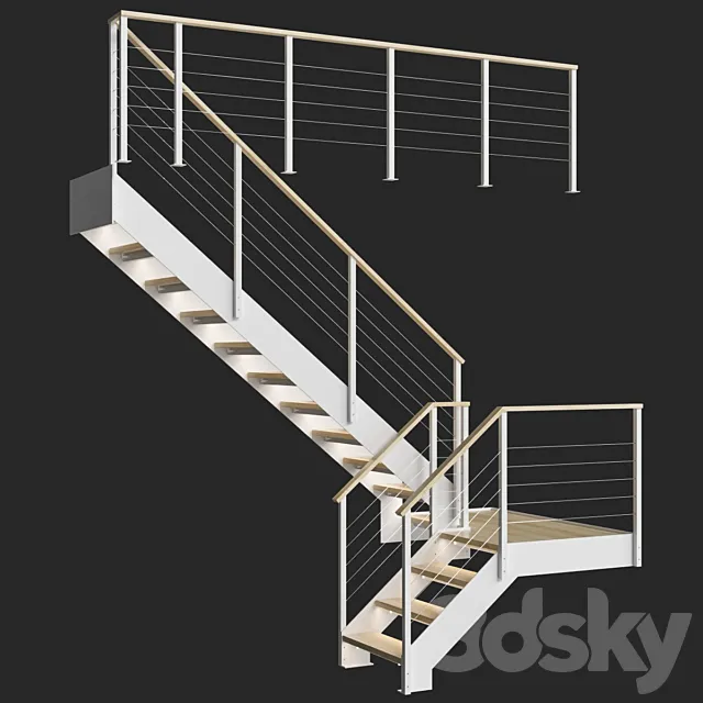 Staircase Loft White 3DSMax File