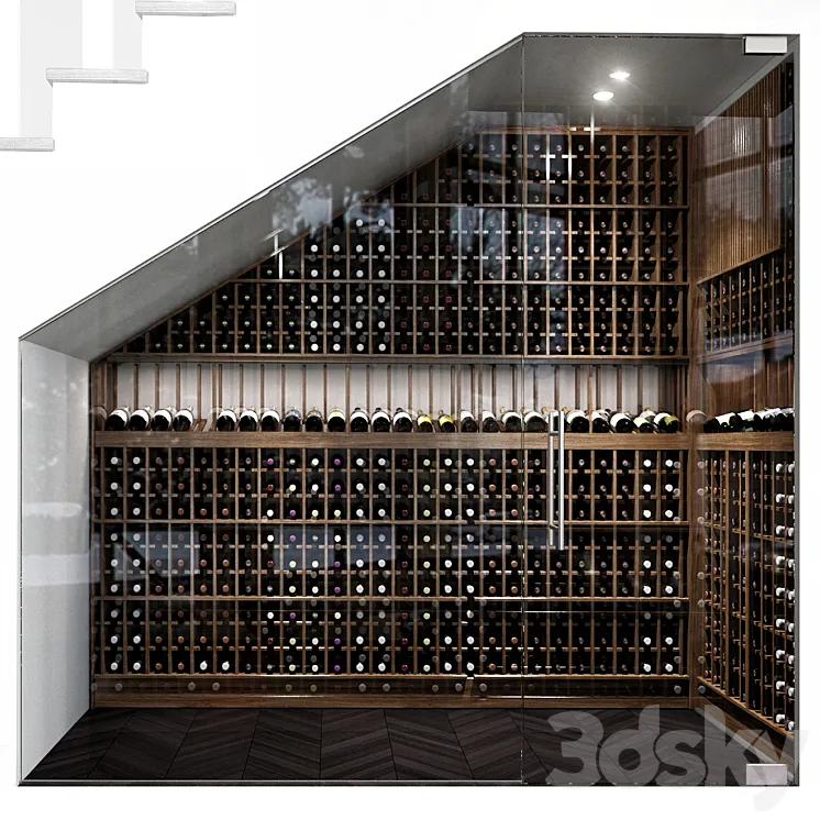 Staircase wine cabinet 3DS Max