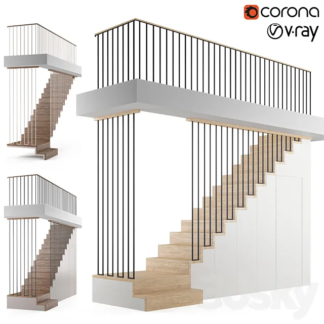 Staircase with storage 3DS Max Model