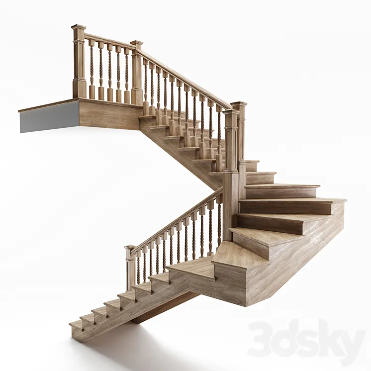 Staircase wooden winder 3DS Max Model