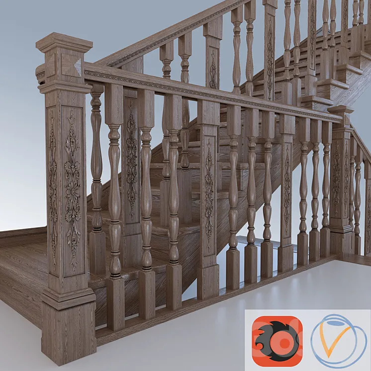 Stairs classical 3DS Max