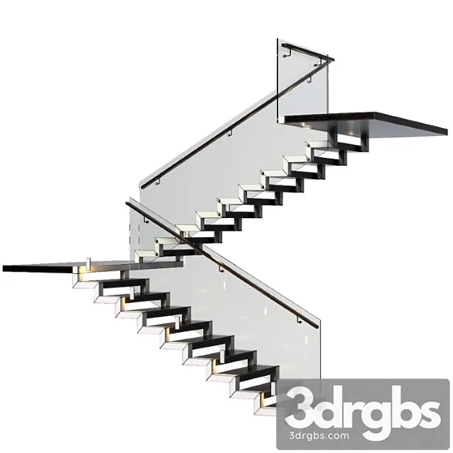 Stairs Made Of Granite Metal and Glass With Illumination Astro 7481 Borgo 43 3dsmax Download