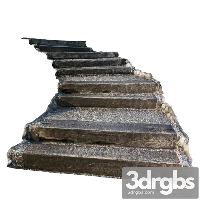 Stairs Made Of Stone and Wood For The Landscape 3dsmax Download