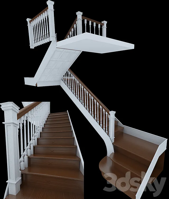 Stairs made of wood 3DSMax File
