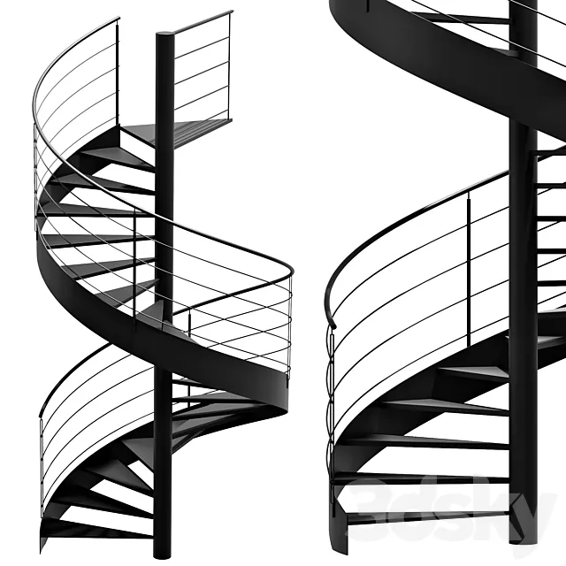 Stairs round 3DS Max Model