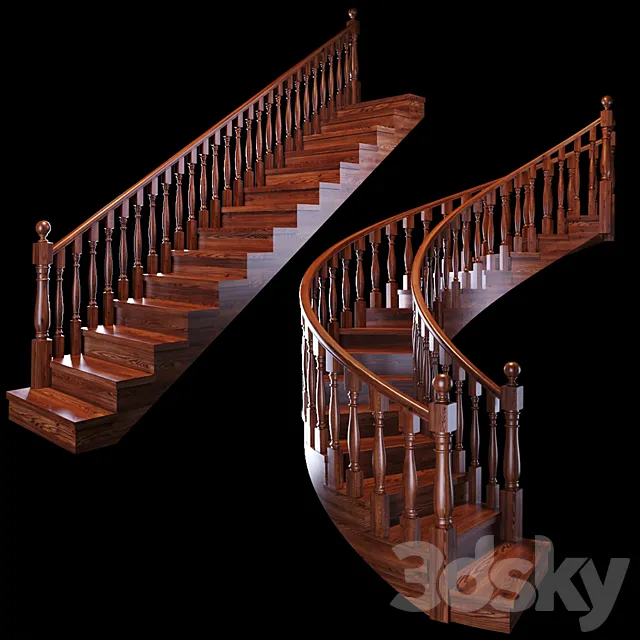 Stairs: Wooden 3DSMax File