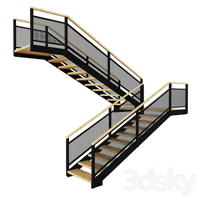 Stairway in Loft Style 01 3ds Max