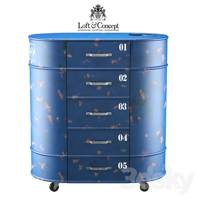 Stand on wheels Loft Vintage 3ds Max