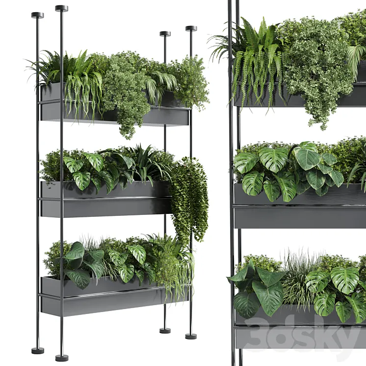 stand wall decor with shelves for the closet or showcase plants collection 179 3DS Max Model