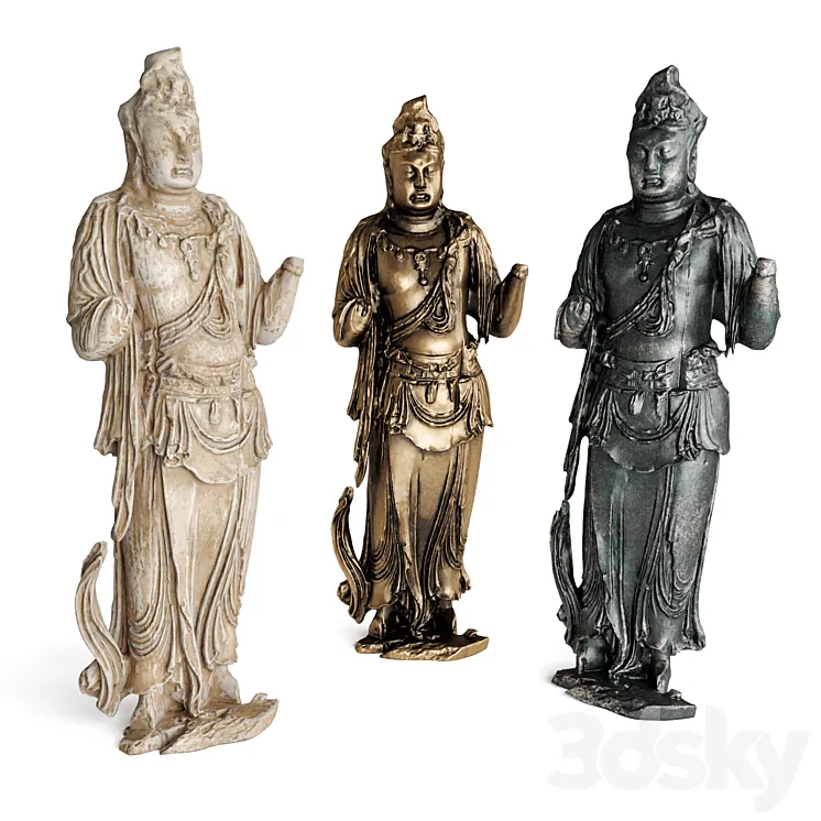 Standing Buddha bodhisattva sculpture 3DS Max Model