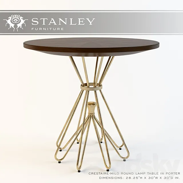 Stanley_Crestaire-Milo Round Lamp Table 3DS Max Model