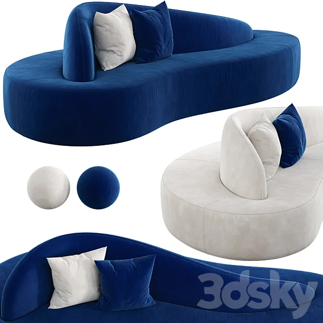 Star Blue Double-Sided Sofa 3ds Max