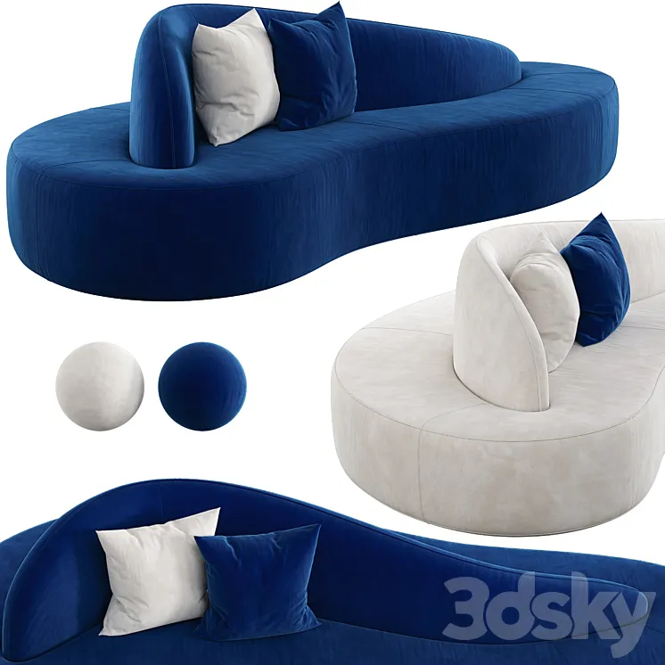 Star Blue Double-Sided Sofa 3DS Max