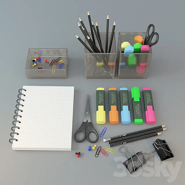 stationery set 3ds Max