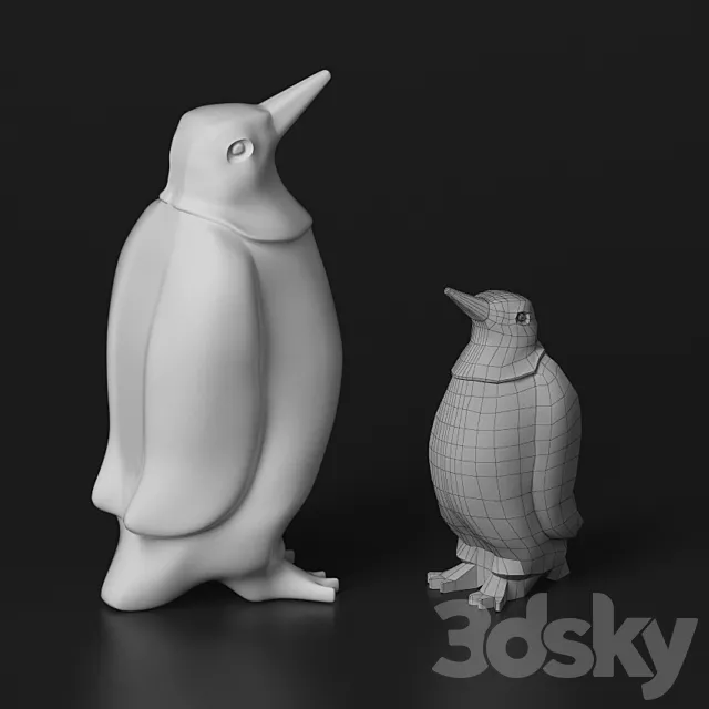 Statuette. Penguin 3DS Max Model