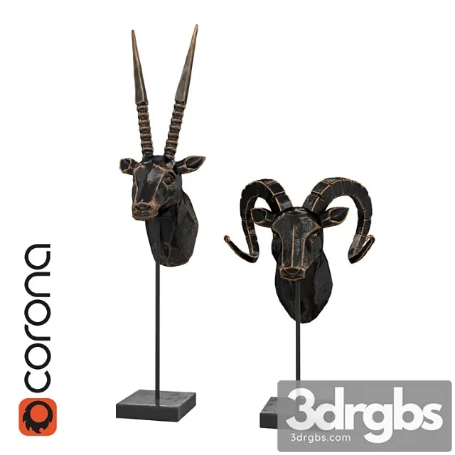 Statuettes of antelope and ram 3dsmax Download